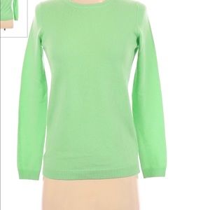 Talbots xl pure cashmere green sweater